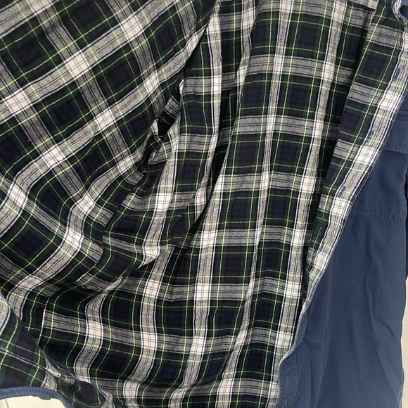 VINTAGE LL Bean Jacket Mens XL Tall Blue Canvas Chore Field Coat Plaid Lined - Picture 4 of 13